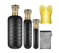 Luocute Drain Bladder Kit for 1 to 6 Inch Pipes, 3 Pack Drain Cleaning Bladder Unclogger with Gloves and Storage Bag for Bathroom Sink Bathtub Shower Kitchen Sink Pool Main Clogs (natural rubber,