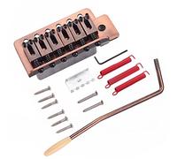 Luocute Electric Guitar Bridge Tremolo, Vintage Style Metal Zinc Alloy Hardware with Push in Whammy Bar for FD SQ ST Electric Guitar (Red Bronze)