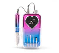 Luocute Electric Nail File, Professional Nail Drill Machine 35000 RPM Rechargeable Cordless with 6 Professional Bits LCD Display for Acrylic Gel Nails Manicure (UK Plug)