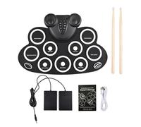 Luocute Electronic Drum Set, 7 Drum Groups 10 Demo Songs Portable Hand Roll Set with Desktop Stand Drumsticks Foot Pedal, for Musicians on The Go, Dual 3W Speakers Rechargeable