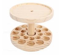 Luocute Essential Oil Diffuser Stand with Organizer, 2 Tier Rotating Storage Rack for 21 Bottles, Upper Tray for Diffuser Plants Decor, Pine Wood Display Holder for 5 10 15 20ml (Pine Wood 21 Holes)