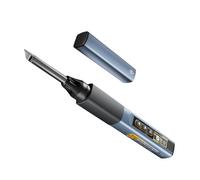 Luocute Fast Heating 75W Cordless Soldering Iron Kit with OLED Display, Digital Multimeter Test Leads, 800mAh Battery, Auto Sleep, Adjustable Temperature, 2-in-1 Portable Soldering Iron (Navy Blue)