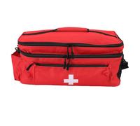 Luocute First Responder Bag, Double Layer Medication Carrying Case | Heavy Duty Nylon, Water Proof Lining, Removable Dividers, 18x23x40cm, Home Outdoor Use for Emergency