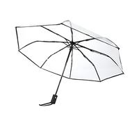 Luocute Folding Transparent Umbrella, Clear Bubble Wedding Umbrella Foldable Compact Umbrella, Fold Portable Umbrella Rain Windproof for Travel Decorative Photography Prop Women (Black)