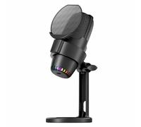 Luocute Gaming Microphone with Quick Mute Function and Pop Filter, Colorful Light USB Streaming Mic for Podcast, Twitch, YouTube, USB Mic for PC, Noise Cancellation, Gain Recording (Black)