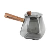 Luocute Glass Teapot, High Borosilicate Glass with Wooden Handle and Removable Filter, 500ML Capacity, with Eagle Style Spout for Precise Pouring, for Electric Ceramic Cooktop