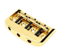 Luocute Gold Electric Guitar Bridge, Fixed with 3 Brass Saddles for Telecaster String Through Body