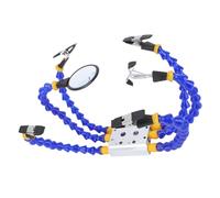 Luocute Helping Hands Soldering Station, 360 Adjustable Arms Spring Loaded Quick Clamp 4 Flat Head and Cylindrical Clips Magnifier Glass 1/4in Welding Station Set for Electronic