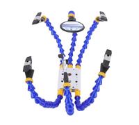 Luocute Helping Hands Soldering Station, 360 Degree Adjustable Arms with Hugging Grip, 4-5X Magnifier, 4 Flat Head and Cylindrical Clips Magnifier Glass 1/4in Welding Station Set