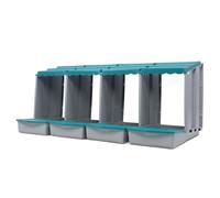 Luocute Hens Nesting Box, Chicken Egg Laying Box with Metal Legs, Nesting Boxes for Chickens, Roll Away Box, Green, Made of PP Material, Easy To (4 Compartment)