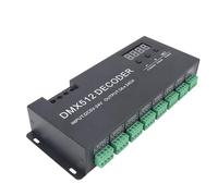 Luocute High Power DMX LED Controller DMX 512 Decoder Dimmer Driver DC5-24V, 24 Channel Digital Display Dimming Driver LED DMX512 Controller Stage Lighting Accessories