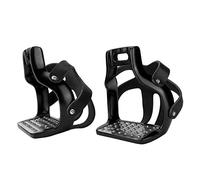 Luocute High Strength Stirrups, Black Engineering Plastics Stirrups with Non Slip Rubber Pad Horse Riding Accessories, Anti Slip Aluminum Horse Saddle with Cowhide Protective Cover