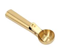 Luocute Ice Cream Scoop Stainless Steel with Trigger for Kitchen (Gold) | Ergonomic Grip, Non Stick Spring Release, Multipurpose Fruit Baller, Dishwasher Safe, Comfortable Handle