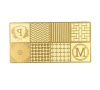 Luocute Ice Cube Stamp Tray, Copper Ice Cube Imprinter with Silicone Drip Mat Modern Mold Easy to for Cocktails Bar Party Home Gathering (D03)