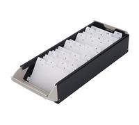 Luocute Index Card Holder, 800 Cards A To Z Alphabetical Divider Business Card Organizer, Transparent File Box with Sliding Cover, for Office Home Desk (Black)