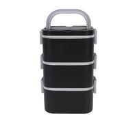Luocute Insulated Lunch Box 2100ml, 3 Layer 304 Stainless Steel (Black)