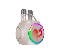 Luocute Karaoke Machine, Speaker with 2 Wireless Microphones Full-Frequency Sound 2.4G Transmission RGB Lights (White)