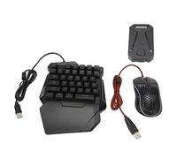 Luocute Keyboard and Mouse Converter Set, RGB One Handed Gaming Keyboard and Mouse Combo with Wired Adapter for Mobile Games, PC Gaming Keyboarding, Plug and Play