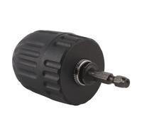 Luocute Keyless Drill Chuck, 3/8 24UNF Thread Mount 0.8mm to 10mm Capacity, with 1/4 Hex Shank Adapter, for Charging Drill