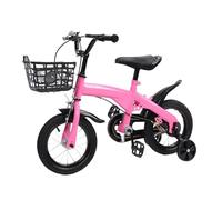 Luocute Kids Bike, Sturdy Training Wheels Adjustable Soft Grip Handlebars Lightweight Frame with Padded for 3 to 10 Year Old Girls Boys Pink (14 Inch)