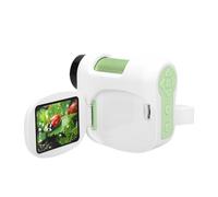 Luocute Kids Handheld Microscope, 100-1600X Magnification with Foldable Color Screen for Observation Research Study, Portable Digital Microscope with Built in 500mAh Battery (Green and White)