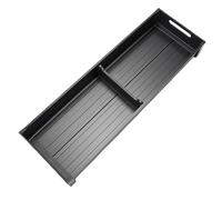 Luocute Kitchen Drawer Organizer, Premium Space Aluminum Silverware Tray with Detachable Dividers, Non Slip Pads for Utensils Storage, Black (15x46cm/5.9x18.1in)