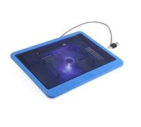Luocute Laptop Cooler, Ergonomic Stand with Super Quiet Fans, Blue LEDs, Strong Metal Mesh, USB Hub Design, for 14 Inch or Below Notebook, Cooling Pad Base (Blue)