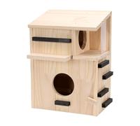 Luocute Large Wooden Squirrel House with Open Front Panel