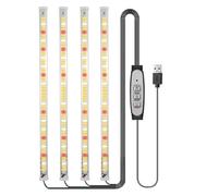 Luocute LED Plant Growing Lamp, Full Spectrum Grow Light Strips, LED Plant Light with Timer 10 Dimmable Levels for Indoor Plants Hydroponics Greenhouse Succulents