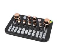 Luocute Live Sound Card, DJ Mixer with Voice Changer and Denoise for PC Phone Streaming, Featuring 4 Volume Knobs 5 Slider Knobs Built in 1200mAh Battery for Phone PC Streaming