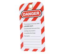 Luocute Lockout Tag, 30PCS Rewritable PVC Danger Do Not Operate Safety Warning Tagout Tag, Industrial Electric Power Coal Mine Lockout Label with Metal Hanging Ring,