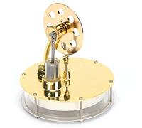 Luocute Low Temperature Stirling Engine Model, Brass Aluminum Educational Toy with Hot Water Preheated Operation, for Physics Science Mechanical Learning