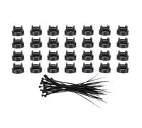Luocute Magnetic Zip Tie Mounts, 25lb Suction Rubber Coated | Metal Cable Holder, 28 Pack, Scratch-proof, Reuseable for Home Garage Office Boat, Strong Grip