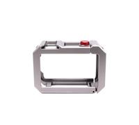 Luocute Metal Cage Frame for Action 5 Pro 4 3, Lightweight Aluminum Alloy Shockproof Case with Magnetic Side Panel, 1/4 Inch Screw Hole and Cold Shoe Mount for Video Light Microphone (Red)