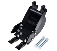 Luocute Metal Teeth Narrow Digging Bucket Attachment, 7.87in 0.98in Hole Dia 3.54in CenterAlloy Steel Mini Excavator Bucket for Trenching, Demolition, and River Dredging Work with 2