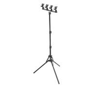 Luocute Microphone Floor Stand, Aluminum Alloy Height Adjustable Foldable Tripod Holds 4 Microphones, with Adjustable Arm and Phone, for Recording Live Performances