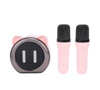 Luocute Mini Karaoke Machine, Portable Speaker with 2 Wireless Microphones for Kids and Adults, Clear Stable Sound, Compact Design, Memory Card Playback