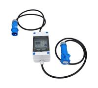 Luocute Mobile Energy Meter, Portable Digital Electricity Monitor with Power Off Memory Function, 1.4m Rubber Cables, IP67 Waterproofing for RV Outdoor Home Industrial Machinery