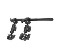 Luocute Motorcycle Handlebar Selfie Stick, 360 Degree Rotation Adjustable Double Head Clamp Telescopic Pole Mount with 1 4 Inch Screw for Action Camera Bike Seat Post