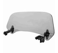Luocute Motorcycle Windscreen, Universal Adjustable Windshield Spoiler Air Deflector Transparent Screen with Extension Arms Double Hinges Mounting Hardware for Most Motorcycles Bikes (Smoked small