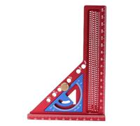 Luocute Multi Angle Measuring Ruler, 0-180 Degree Aluminum Alloy Anodized Woodworking Protractor, with High and Clear Imperial Markings, for Engineers Carpenters and Woodworking (Red and Blue)