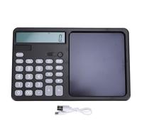 Luocute Multifunctional Talking Calculator, Rechargeable 12 Digits Large Display Calculator with 7 Inch Notepad and Big Sensitive Keys, Suitable for School Business Work (Black)