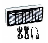 Luocute Music Spectrum Display, 384 LED 1624 Segment Analyzer, Rhythm Pickup Type C 3.5mm, for Gaming Room Home Theater Desktop Decoration