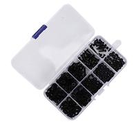 Luocute Nylon Screws, Threaded Inserts M2/M2.5/M3/M4/M5 Nylon Screw Nut 270pcs Box Machine ScrewING Washer Assortment Kit Hardware Fasteners (Black 270pcs Set) (Black screw set)