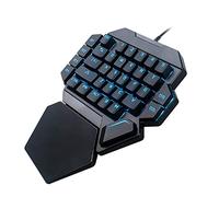 Luocute Onehanded Keyboard, RGB Blacklight Mechanical Keyboard With Macro Definition Function, Gaming Keyboard, USB C Wired Dual Mode, RGB Led Backlit Blue Switch, Wrist Rest, 35 Key