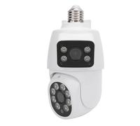 Luocute Pan Tilt Security Camera, Dual Lens Motion Detection, Two Way Sound, Memory Card Storage, APP Remote Viewing, WiFi, QR Code Setup, Voice Alarm, Picture Push