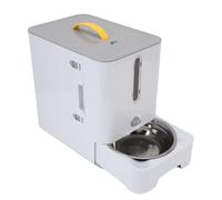 Luocute Pet Feeder with Food Bowl, Automatic Cat Food Dispenser Multifunctional Pet Treat Storage Container with Transparent Window for Indoor Outdoor Cats Dogs (Grey)