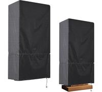 Luocute Podium Stand Protective Cover, 24.2x17.7x49in Black Water Proof Dust Proof PVC Coated Polyester Lectern Cover for School Classroom Conference Room (Black)