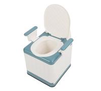 Luocute Portable Toilet for Adults, Detachable Widened Armrests Soft PU Cushion Seat Foldable Commode Chair with Double Seal Lid Non Slip Base for Elderly Pregnant