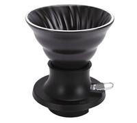 Luocute Pour Over Coffee Dripper, Ceramic Silicone Reusable Coffee Maker with Built in Switch Valve and Immersion Design, for Home Office Travel (Black)